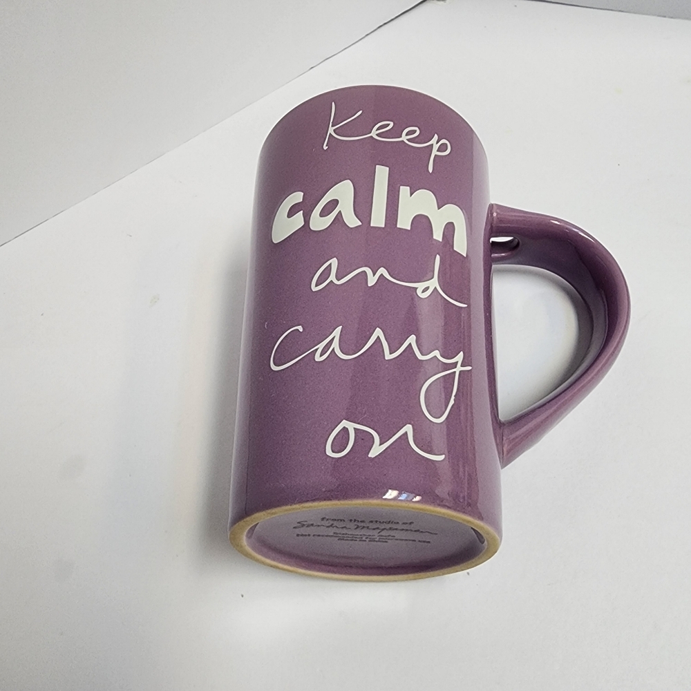 Keep Calm and Carry On Purple Ceramic Mug - Picture 5 of 6